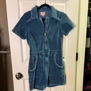 Show Me Your Mumu Blue Corduroy Romper